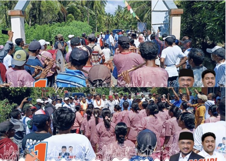 Agenda Kampanye di Siwalalat, FAVORIT Dijemput dengan Tarian Cakalele dan Drumband di Desa Dihil