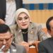 Anggota Komisi III DPR Widya Pratiwi saat Rapat Kerja Komisi III DPR RI bersama Kapolri. Foto/ Sindo*