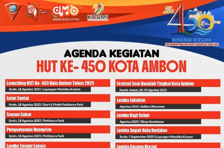 Ambon Siap Rayakan Hut ke-450; Semarak Sepanjang Agustus–September 2025
