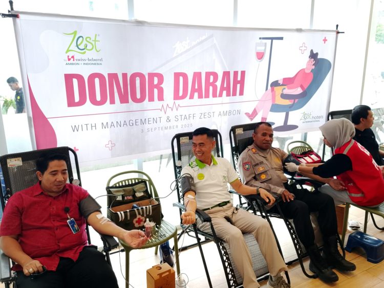 Kolaborasi Sosial di Ambon: Donor Darah Zest Hotel, BRI Dorong Kepedulian Bersama