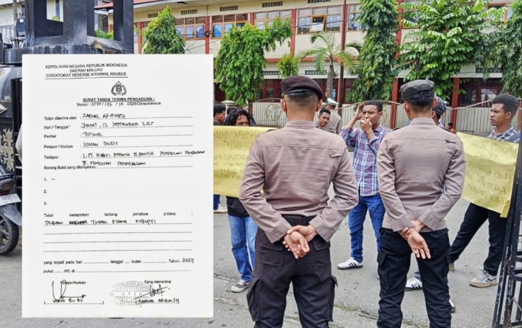 Nanaku Maluku Kepung Krimsus Polda Maluku, Resmi Laporkan Dugaan Korupsi Proyek Irigasi Sariputi