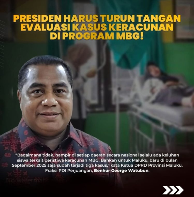 Ketua DPRD Maluku Desak Presiden Evaluasi Program Makan Bergizi Gratis Usai Kasus Keracunan