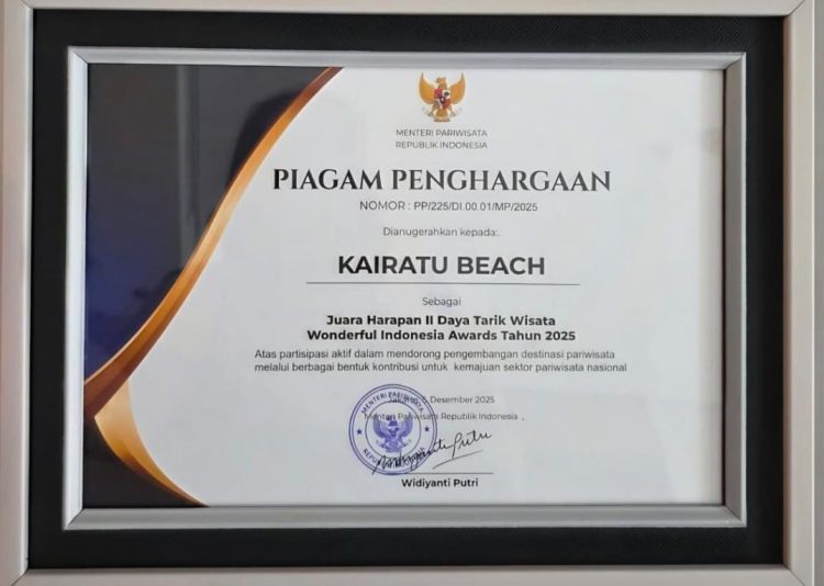 Kairatu Beach Raih Juara Harapan II Wonderful Indonesia Awards 2025