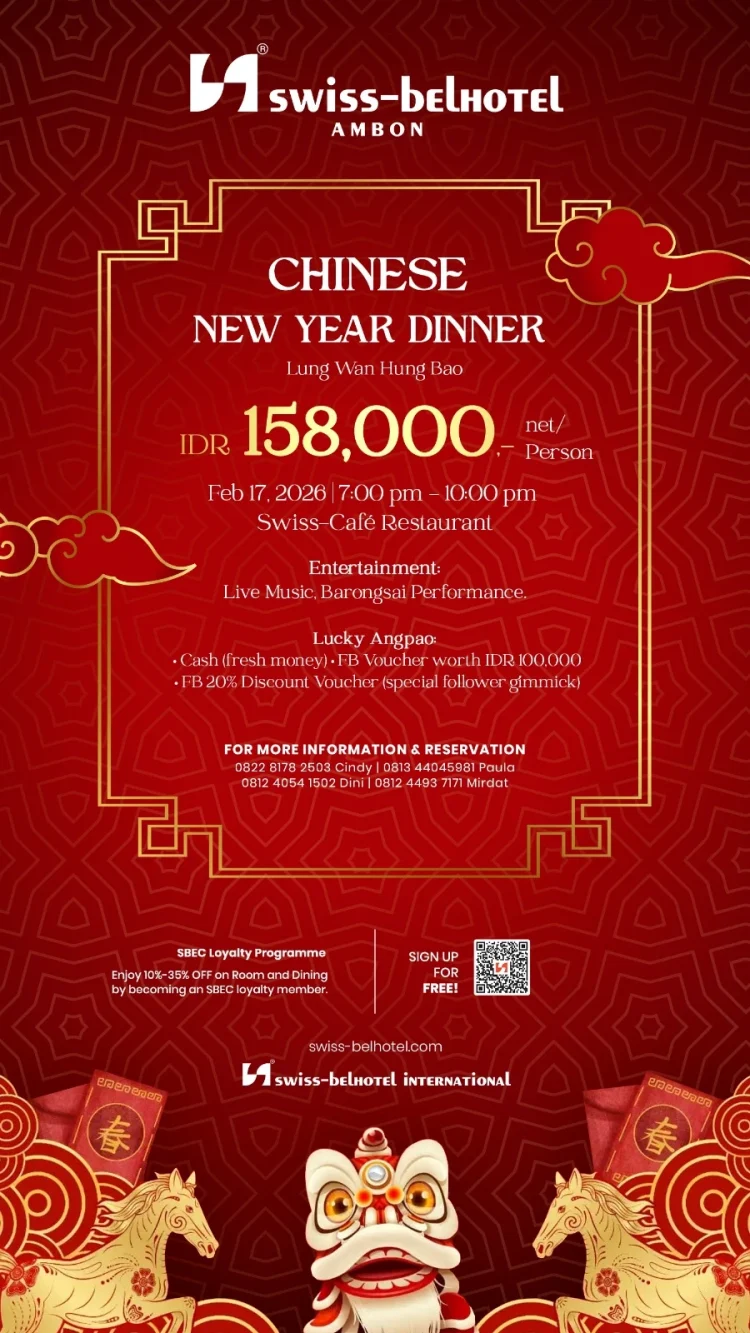 Rayakan Imlek dengan All You Can Eat Dinner Spesial di Swiss-Belhotel Ambon