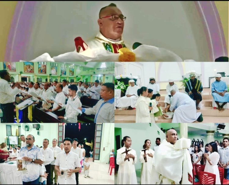Kamis Putih di Olilit Barat, Pastor Ponsio Ajak Umat Menjadi Hamba yang Melayani