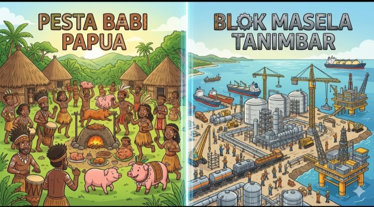 Pesta Babi Papua dan Dampak PSN Blok Masela Tanimbar