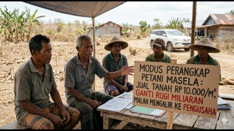 MODUS PERANGKAP PETANI MASELA: Jual Tanah Rp 10.000/m², Ganti Rugi Miliaran Malah Mengalir ke Pengusaha