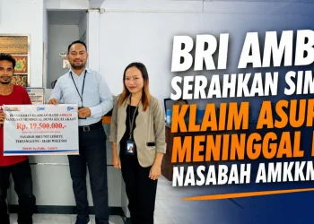BRI Ambon Serahkan Simbolis Klaim Asuransi Meninggal Dunia Nasabah AMKKM BRILife
