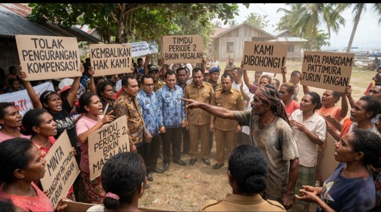 Massa Lermatang Usir Ketua TIMDU Saat Turun ke Desa, Rapat Gagal Dilaksanakan