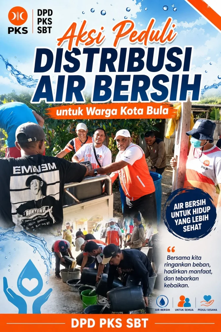 PKS SBT Salurkan Air Bersih untuk Warga Terdampak Kekeringan, Rumadan: Kami Hadir Melayani Rakyat